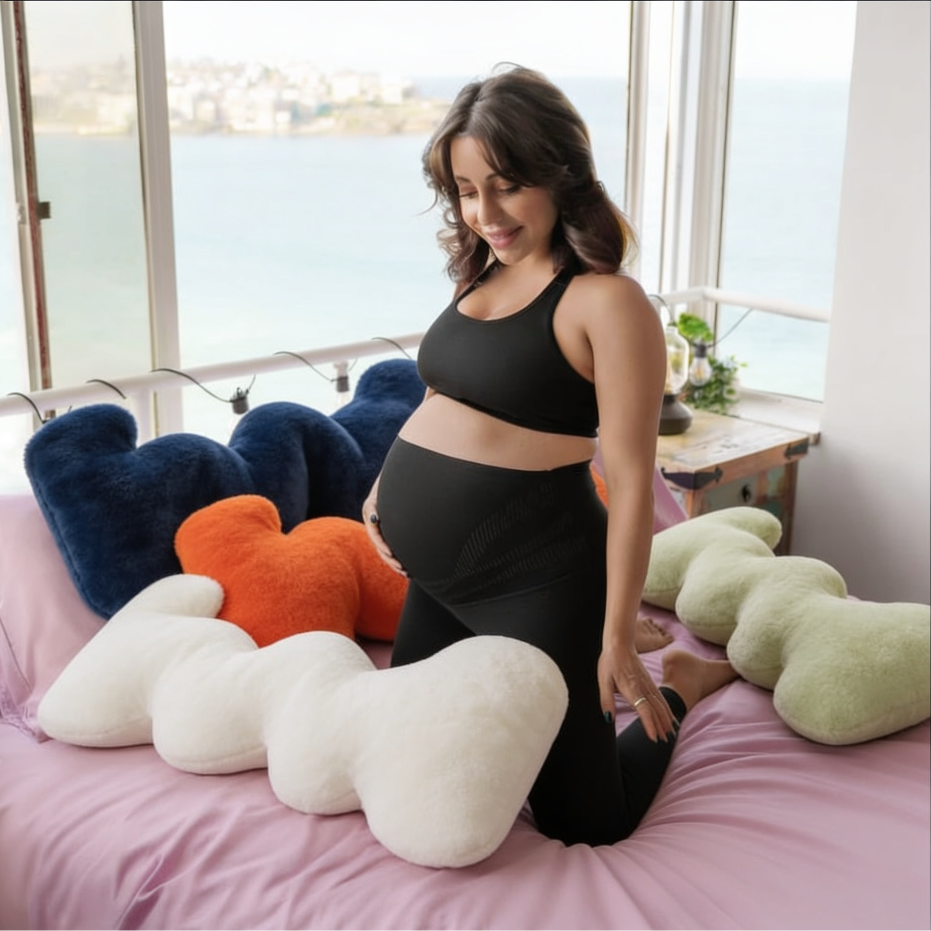 Plush Wavy Pillow Long Pillow